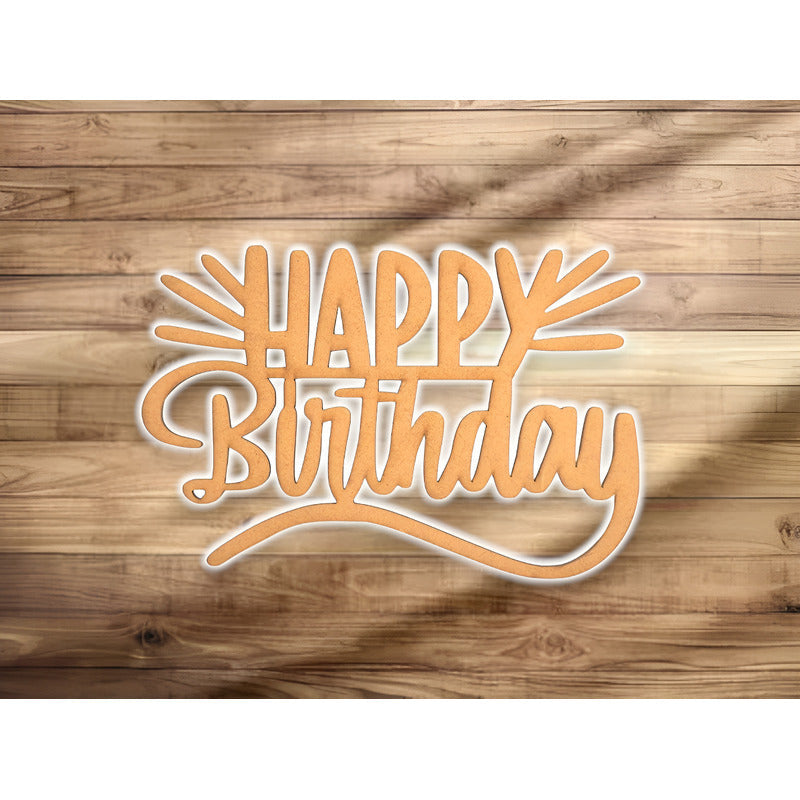 Letrero Happy Birthday 80x53 Cm Mdf  Decoracion Para Fiesta