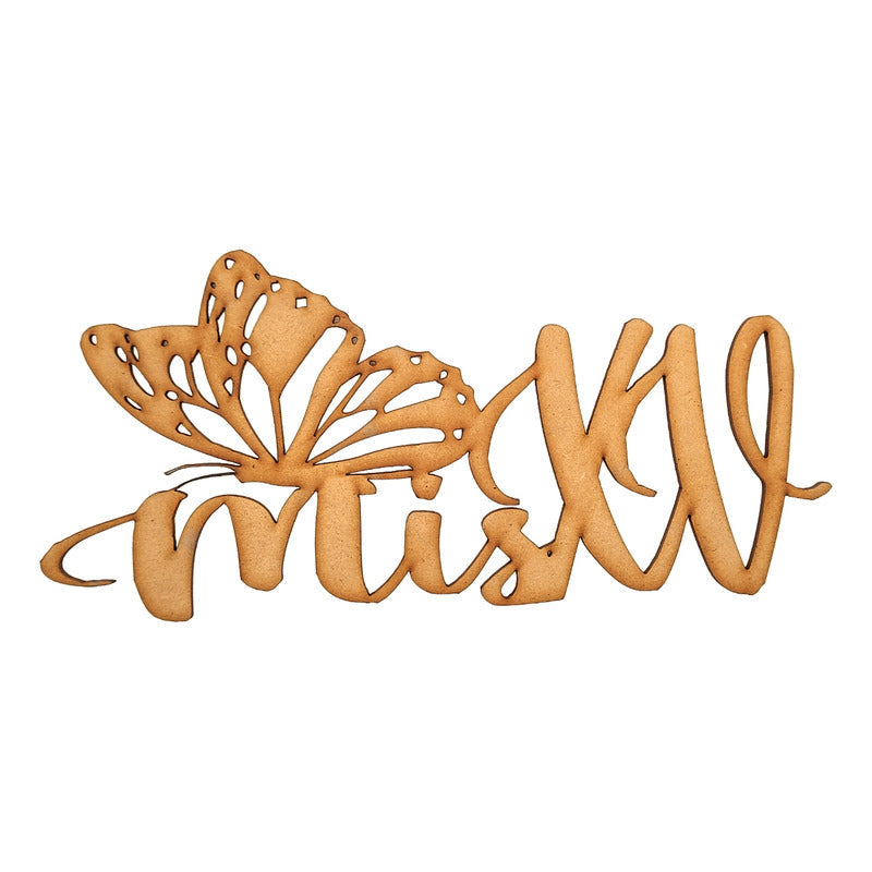 Letrero Mis Xv Mariposa 80x40cm Madera Mdf Decoracion Fiesta