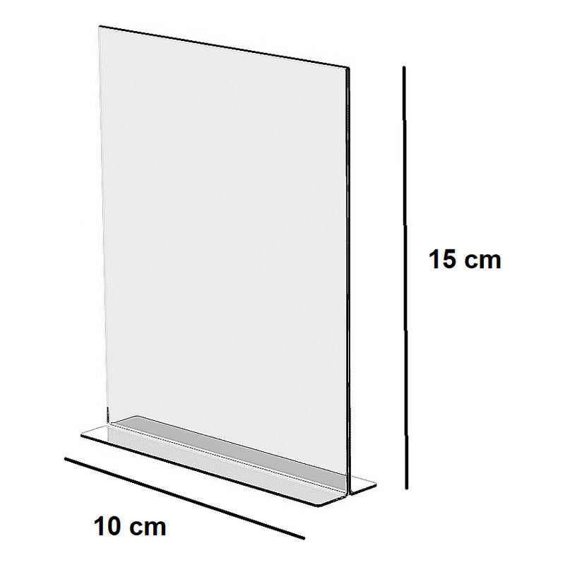 10 Porta Menu Acrilico Doble Vista 10x15cm Restaurante