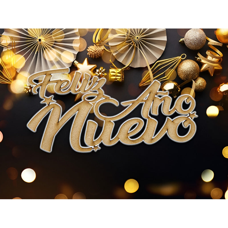 Letrero Feliz Año Nuevo O Happy New Year Mdf 4.5mm
